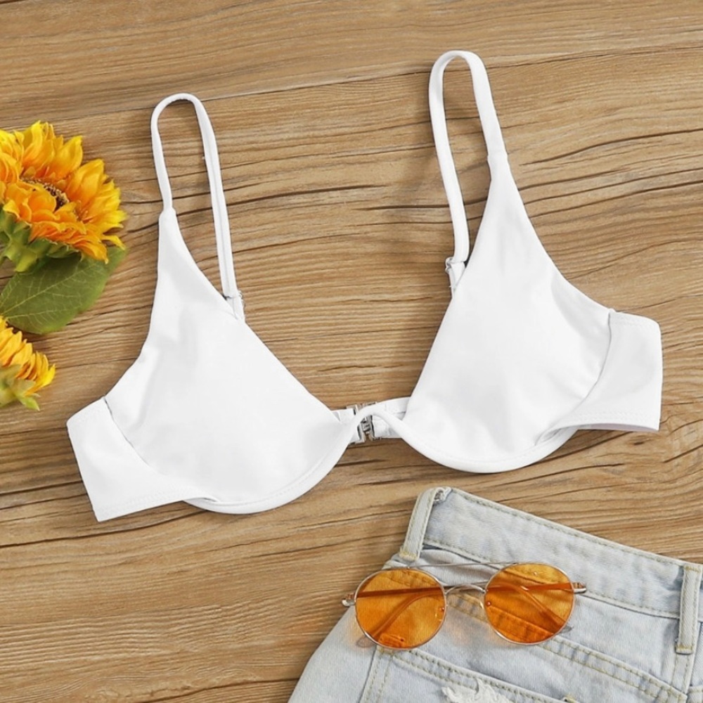 Never worn white underwire bikini top